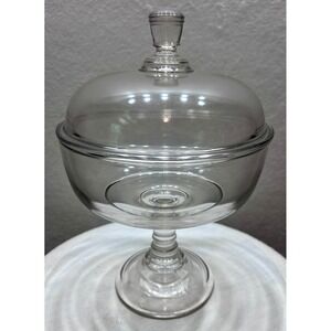 Vintage Riverside Glass Works No‎ 75 Compote With Lid 12"H x 8"W